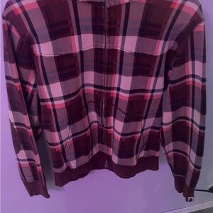 Plaid Zip-Up rare bape hoodie